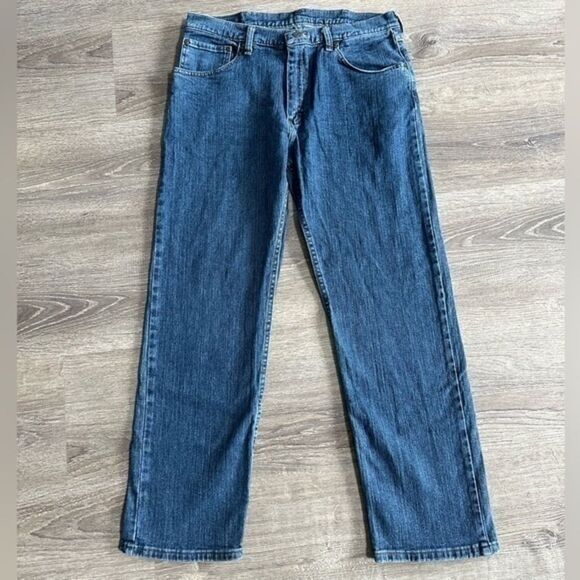 Wrangler Mens 34x28 Regular Fit Straight Leg Blue Jeans - Picture 1 of 4